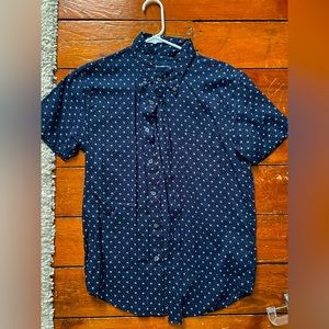 Abercrombie & Fitch - Short-Sleeve Navy Blue Western Print Shirt - Size Small